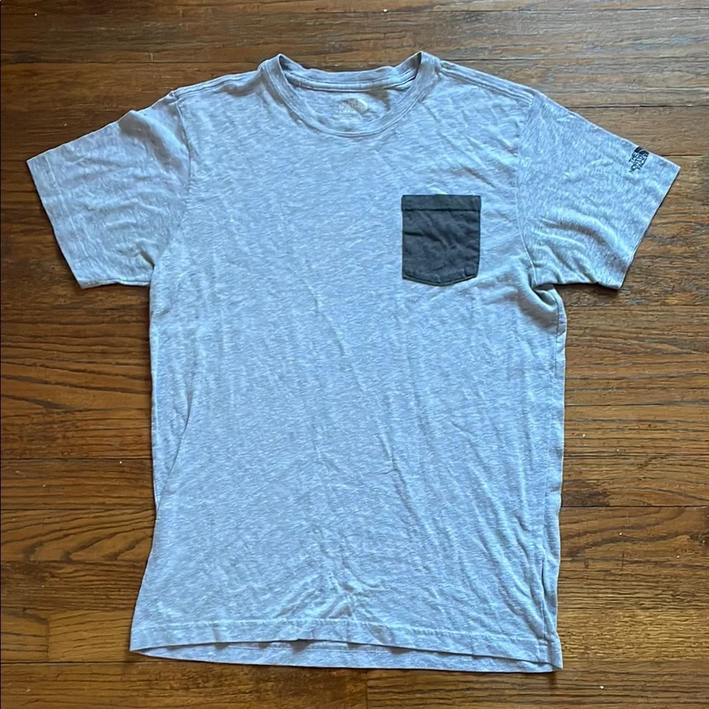 The North Face Slim Fit Gray Pocket Short Sleeve T-Shirt